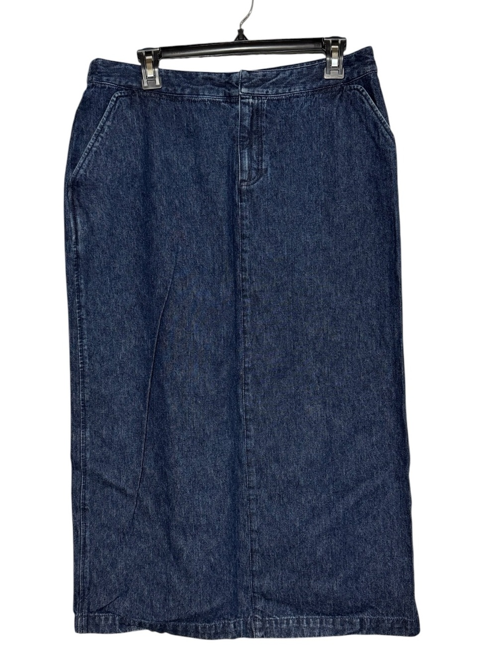 Eddie Bauer Denim Jean Skirt Size 10 100% Cotton Midi Maxi Dark Wash Long Modwst